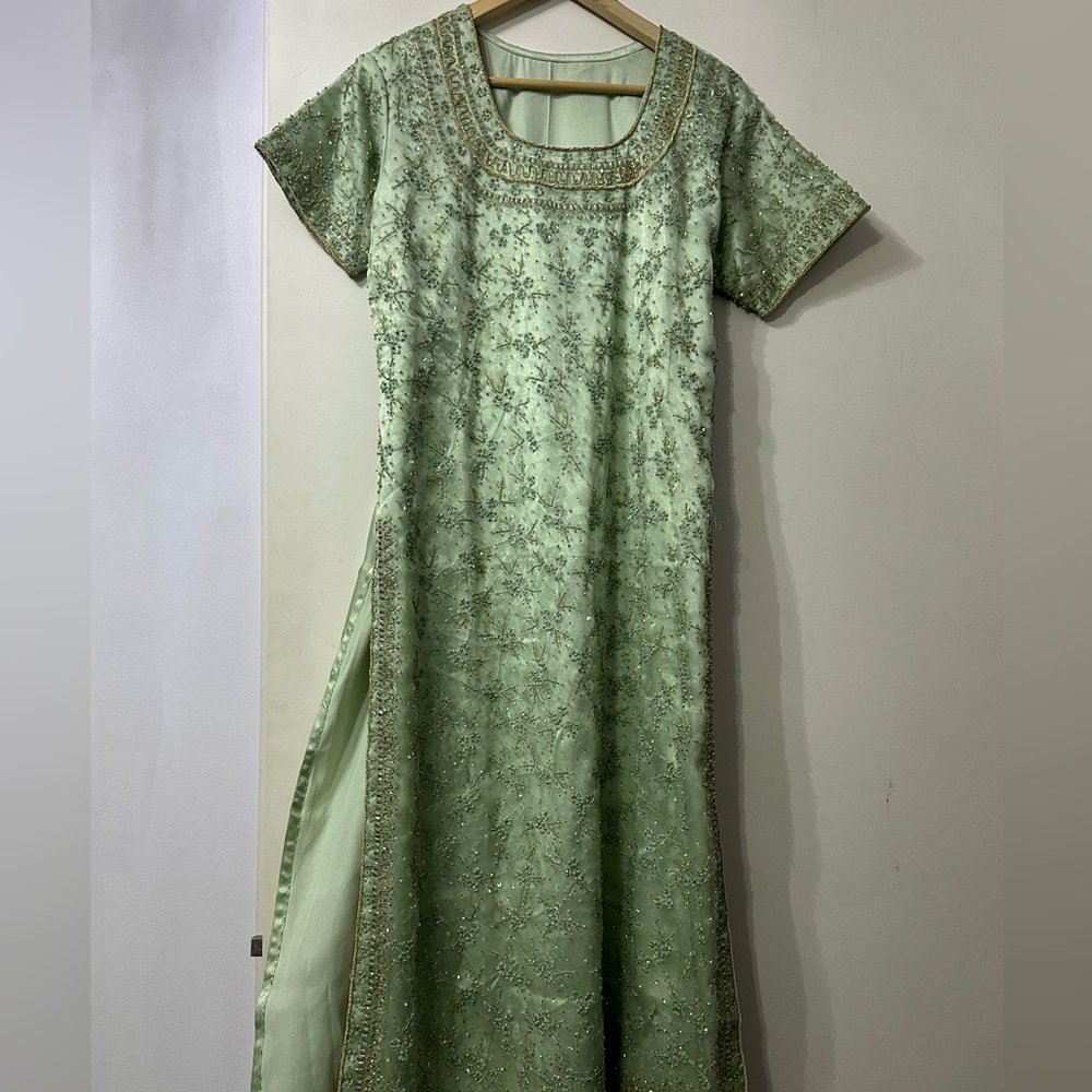 Embellished handmade beaded pakestani indian khaliji arab dress